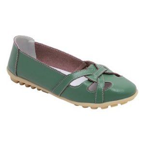 Teal Cutout Leather Ballet flat 9.5 new in box